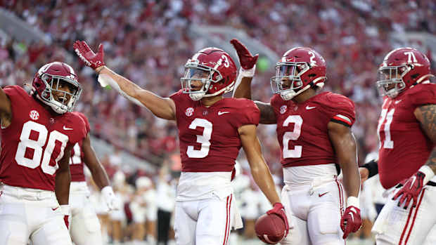 Jermaine Burton scores his first Alabama touchdown